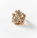 Chogan Bague «Bouquet précieux» plaqué or 24 carats