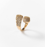 Chogan Bague «Étreinte lumineuse» plaqué or 24 carats