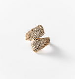 Chogan Bague «Étreinte lumineuse» plaqué or 24 carats