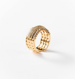 Chogan Bague «Bande de lumière» plaqué or 24 carats