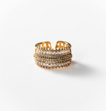 Chogan Bague «Bande de lumière» plaqué or 24 carats