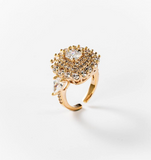 Chogan Bague «Carré de lumière» plaqué or 24 carats