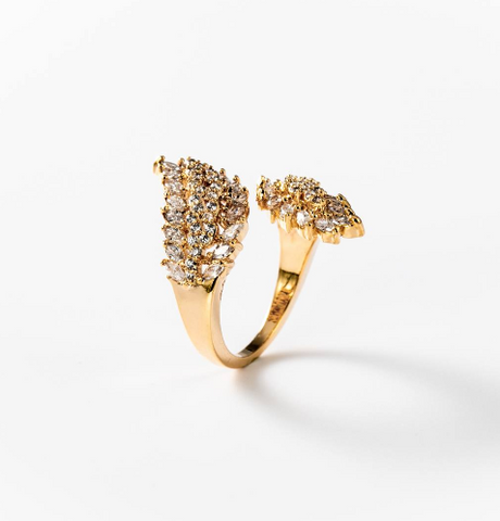 Chogan Bague «Ailes de lumière» plaqué or 24 carats