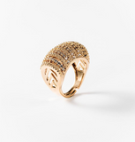 Chogan Bague «Pavé déco» plaqué or 24 carats