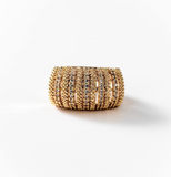Chogan Bague «Pavé déco» plaqué or 24 carats