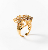 Chogan Bague «Bouquet précieux» plaqué or 24 carats