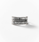 Chogan Bague «Géométrique» en métal rhodié