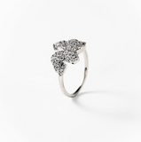 Chogan Bague «Flower Ring» en métal rhodié
