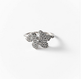 Chogan Bague «Flower Ring» en métal rhodié