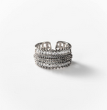 Chogan Bague «Bande de lumière» en métal rhodié