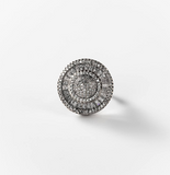 Chogan Bague «Vintage brillante» en métal rhodié