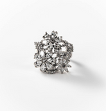 Chogan Bague «Bouquet» en acier rhodié