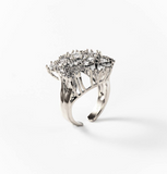 Chogan Bague «Bouquet» en acier rhodié